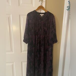 Vintage Deep Purple Coldwater Creek Paisley Slip Dress